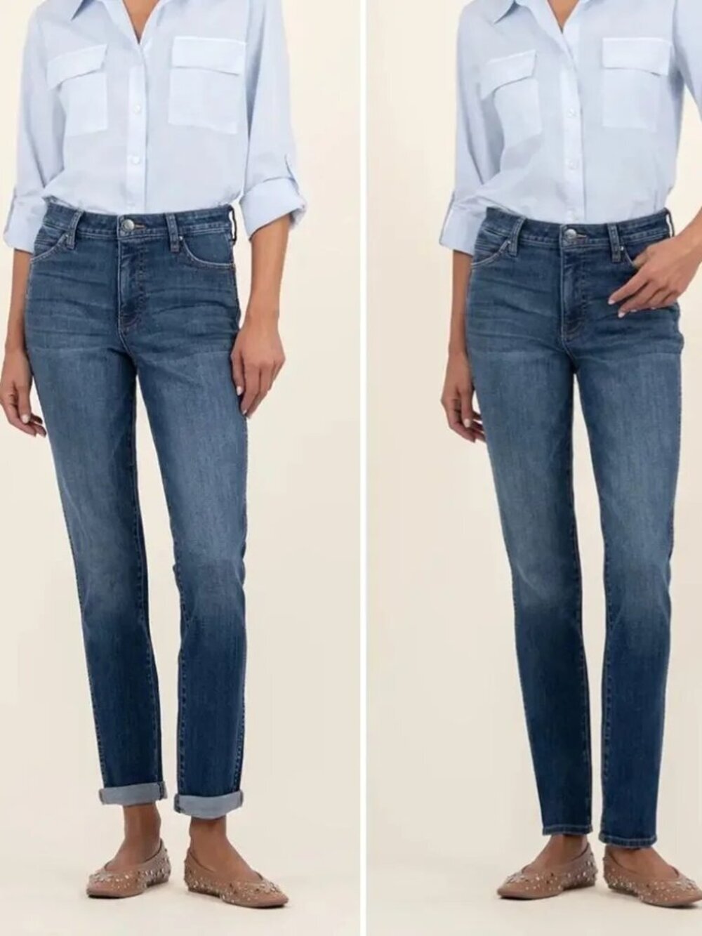 NYDJ Margot Girlfriend Stretch Jeans Sz 6 Lift X Tuck Salamanca Sun Light Wash